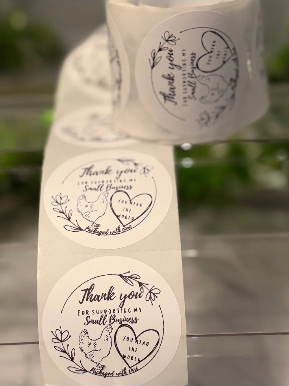 Chicken Thank You Stickers 2” Circle | 200 Small Business Labels Country Theme